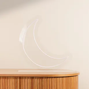 Safat Home White Crescent Led Light Stand Décor