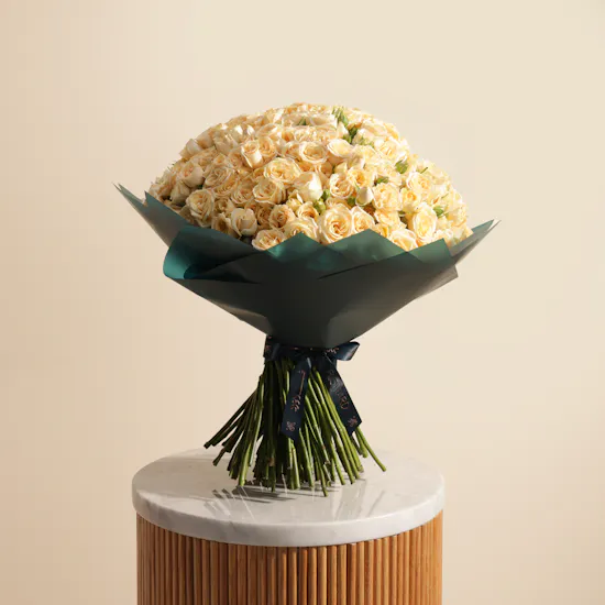 Huge Peach Baby Rose Bouquet | 100 Flowers