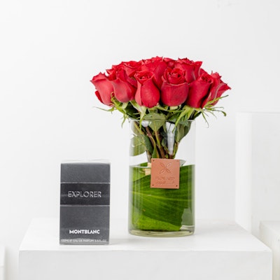 Montblanc Explorer 100 ml | Red Roses Vase
