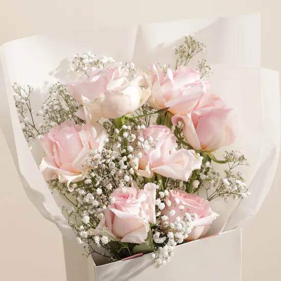Delicate Nina Pink Roses Bouquet