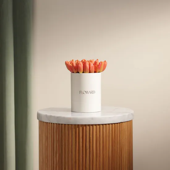 Orange Tulip Touch Flower Box | 30 Flowers