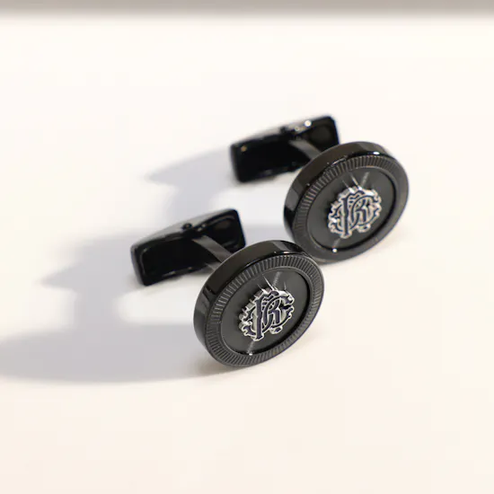 Roberto Cavalli Black Color Blue Log Cufflinks