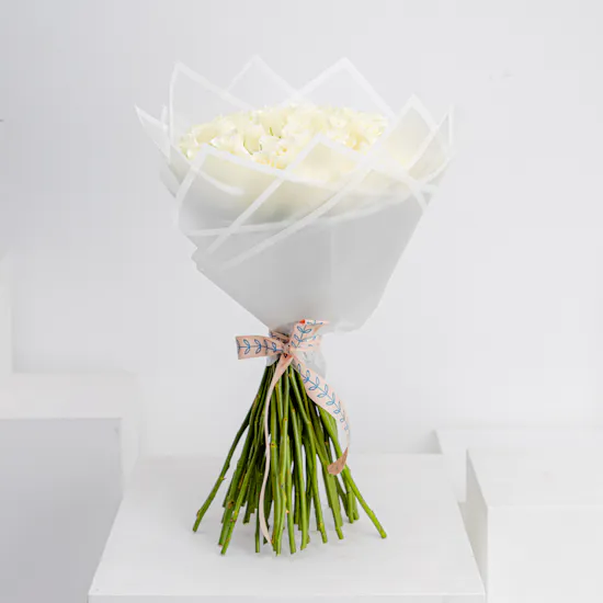 White Elegance Roses Bouquet