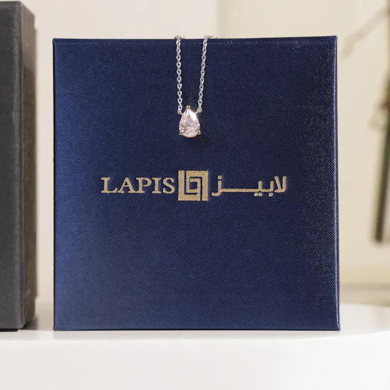Lapis Diamond Gold Necklace | Kiss Flowers Vase