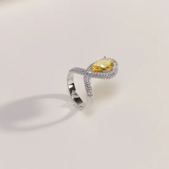 Floward Yellow Sapphire Drop Ring | Size 8