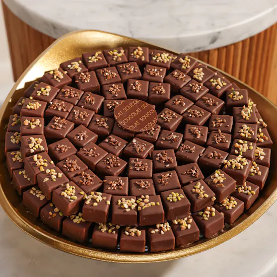 Soucolat Golden Triangle Chocolate Tray | Velvet Joy Flowers