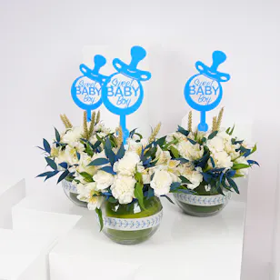 Baby Boy Reception Vases | Prince Fiesta