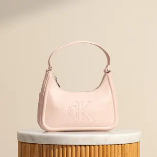 Calvin Klein Pink Embossed Monogram Women’s Shoulder Bag