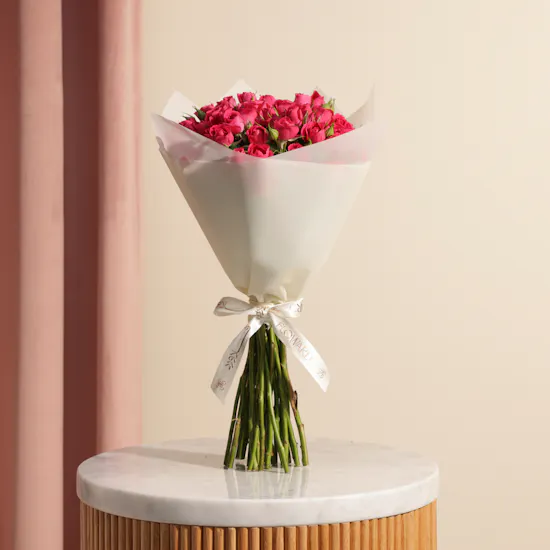 Fuchsia Enchantment Baby Rose Bouquet