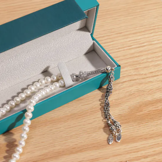 Fayendra Pearl & Marcsite Rock Rosary
