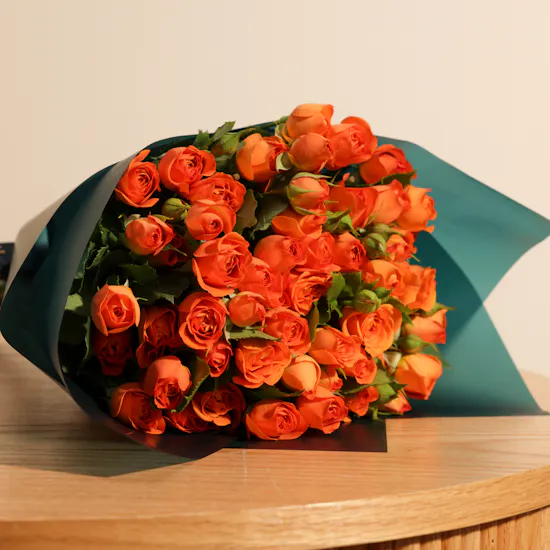 Warm Sunburst Rose Bouquet | 12 Flowers