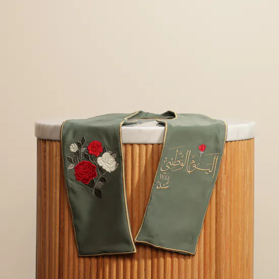 Saaf Rose Omani National Day Green Scarf
