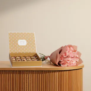 Linne Suger Free Dark Chocolate with Nuts Box | Royal Flowers Bouquet 