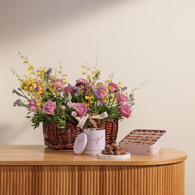 J's Bakery Chocolate Clusters Basket | Flowers