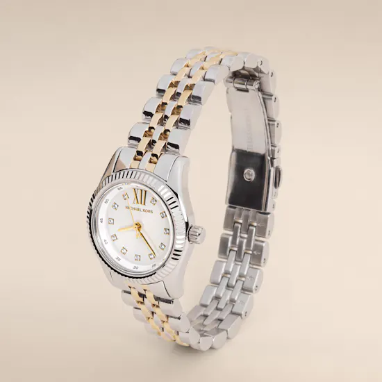 Michael Kors Petite Lexington Pavé Two-Tone Women's Watch