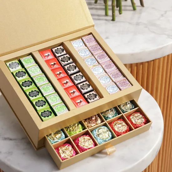 Venchi Prestige Chocoviar and Cremino Chocolate Two-Layer Gift Box | Lovely Flower Bouquet