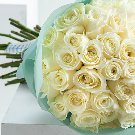Beloved Dad White Roses