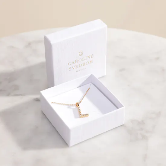Caroline Svedbom Mini L Letter Crystal Necklace