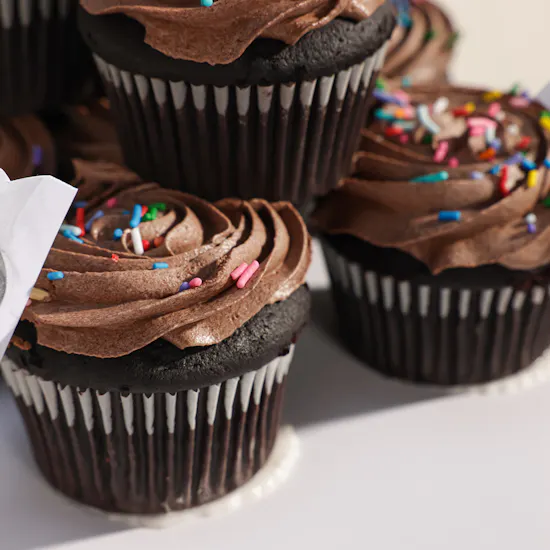 NQ's Bakery Personalized Photo Double Chocolate Cupcake Tower