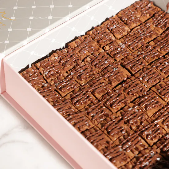 Creamy Ribbons Large Nutella Chocolate Sea Salt Brownies Box