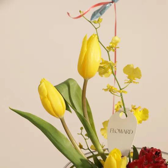 Floward New Baby Boy Chocolates and Flowers Vase