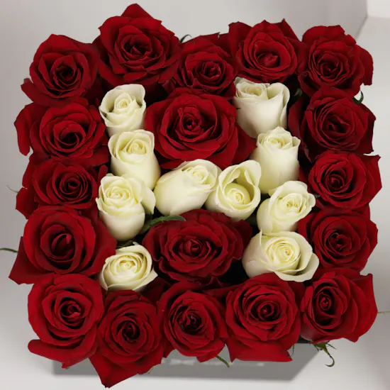 Red & WhiteRroses | Square box