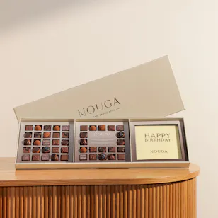 Nouga Happy Birthday Bonbons Chocolates Classic Trio Box