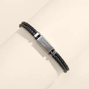 Emporio Armani Leather Cord Men Bracelet