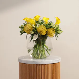 Shinny Yellow Flower Vase