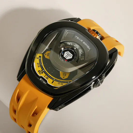 Tsar Bomba Reactor Automatic Black Yellow Carbon Fiber Men's Watch