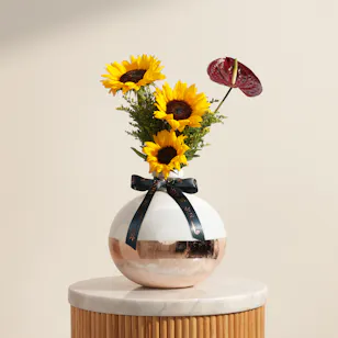 Golden Aura Flower Vase
