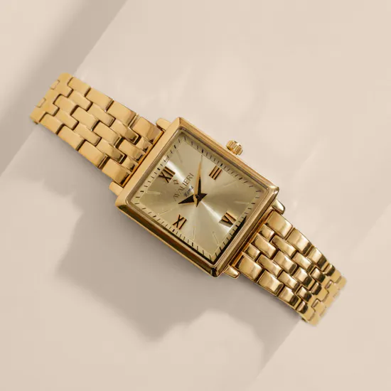 Avalieri Roma Gold-tone Rectangular Watch for Women