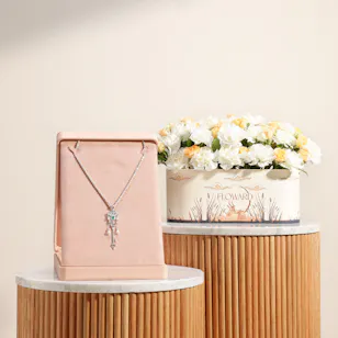 Floward Key of The World Diamond Necklace | Magical Flower Box