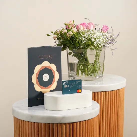 Floward Card 50 USD | Blush Bloom Flower Vase