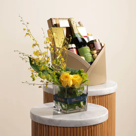 Chantel Hamper Medium - Midas | Yellow Blooms