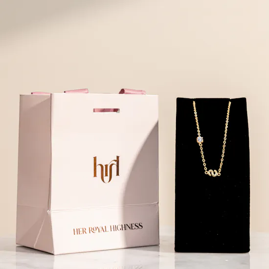 Hrh Letter S Gold Plated Necklace