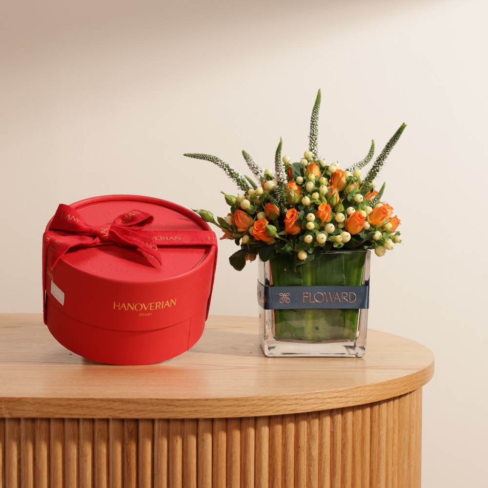 صندوق شوكولاتة براند مكس من هانوفيرين | زهور أنيقة