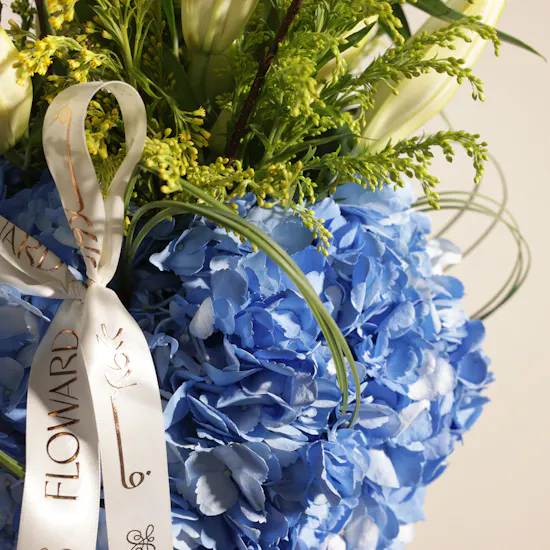 Azure Celestial Flower Vase