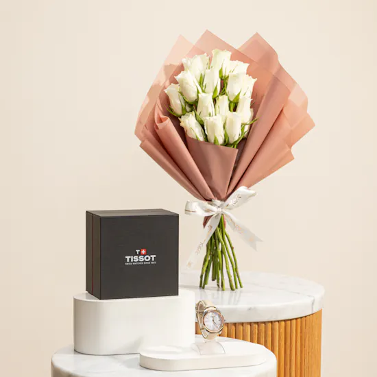 Tissot PR 100 34mm Women's Watch | Blissful Roses Bouquet