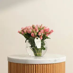 Festive Glam Pink Baby Rose Vase Festive Glam Pink Baby Rose Vase