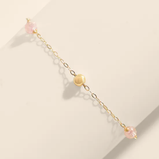 Miss L' by L'azurde Bead and Pink Stones Women's Bracelet