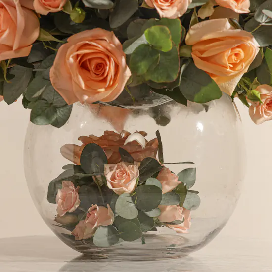 Enchanting Peach Flowers Vase