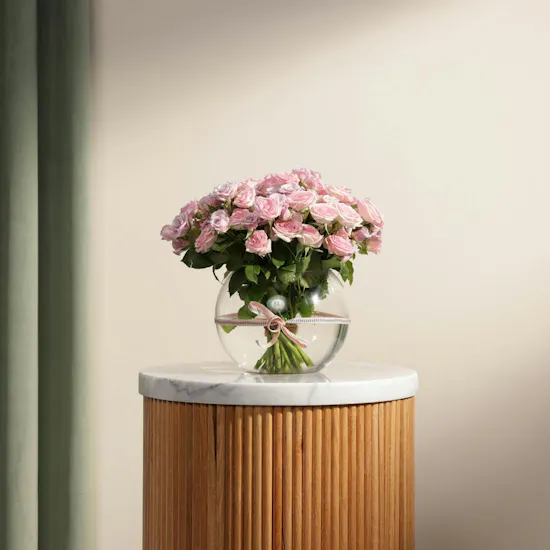 Forever Pink Flowers Vase