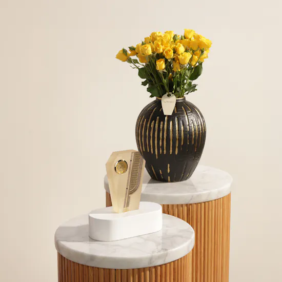 Artfeena Besht Crystal Clock | Made to Remember Flower Vase