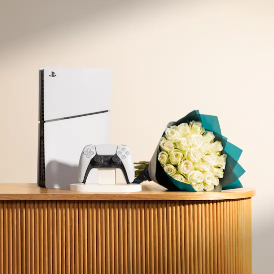 Sony PlayStation 5 slim Digital Version | Moonlight Beauty Rose Bouquet