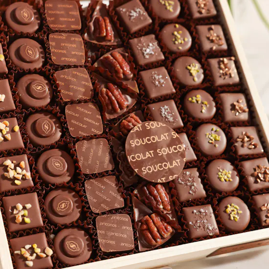 Soucolat Chocolate Collection Wood Tray | Splendid Flowers