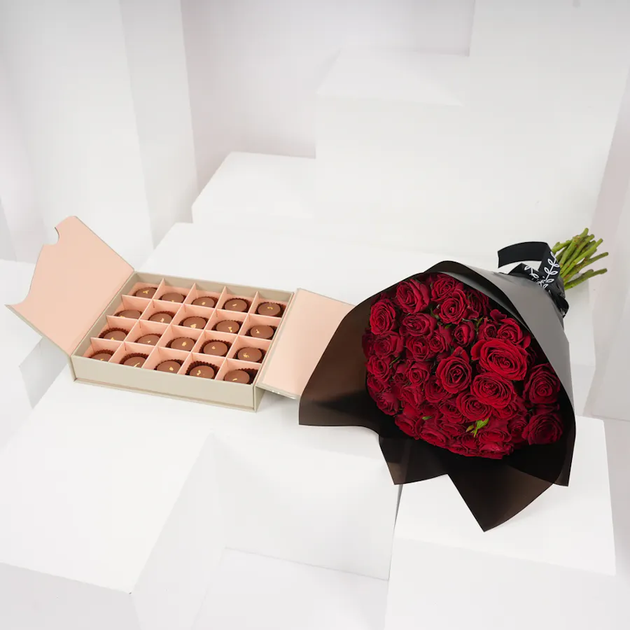 Floward Caramel Chocolate Box | Baby Roses  2