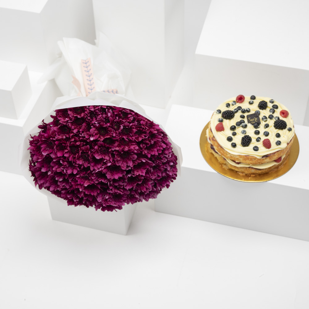 باقة السعادة البنفسجي | كيك من سكر الندى