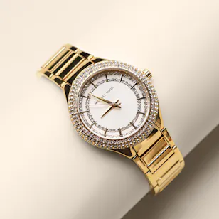 Michael Kors Mini Sylvia Pavé Gold-Tone Women's Watch
