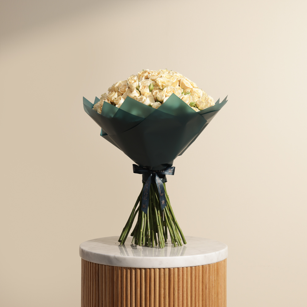 باقة بيبي جوري برتقالي فاتح مذهلة | 50 زهرة